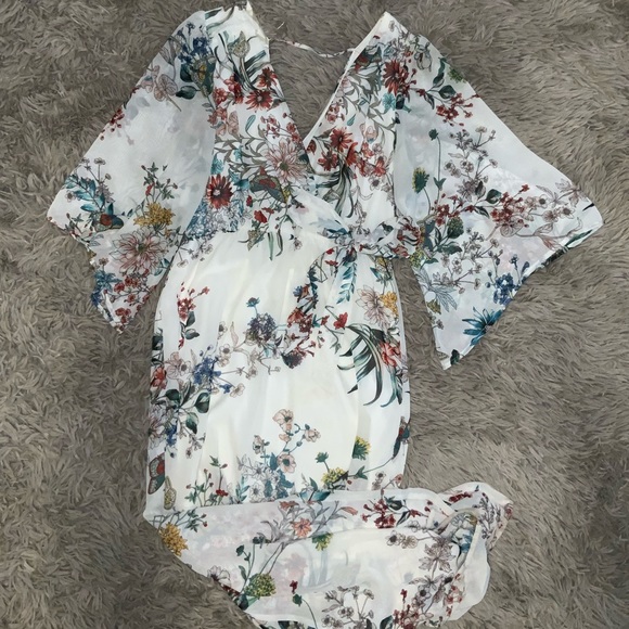 Dresses & Skirts - Kimono Style Botanical Print Maxi Dress